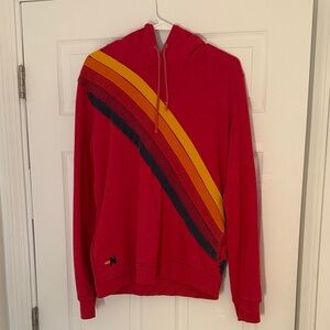 Aviator Nation Hoodie with Rainbow Stripe